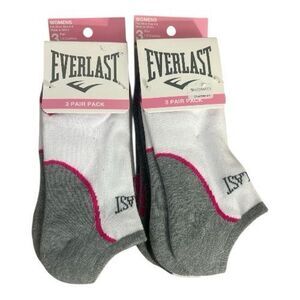 Everlast Women Low Cut Ankle No Show SocksSize 5-9 Grey White Pink 6 Pairs